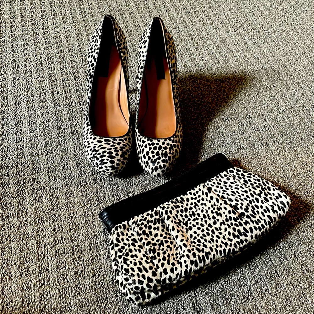 Ann Taylor Animal Hair Shoes. Matching clutch sold separate.